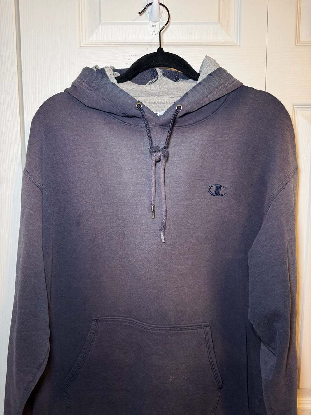 Champion Pullover Hoodie Size L Navy Blue Athletic Sweatshirt